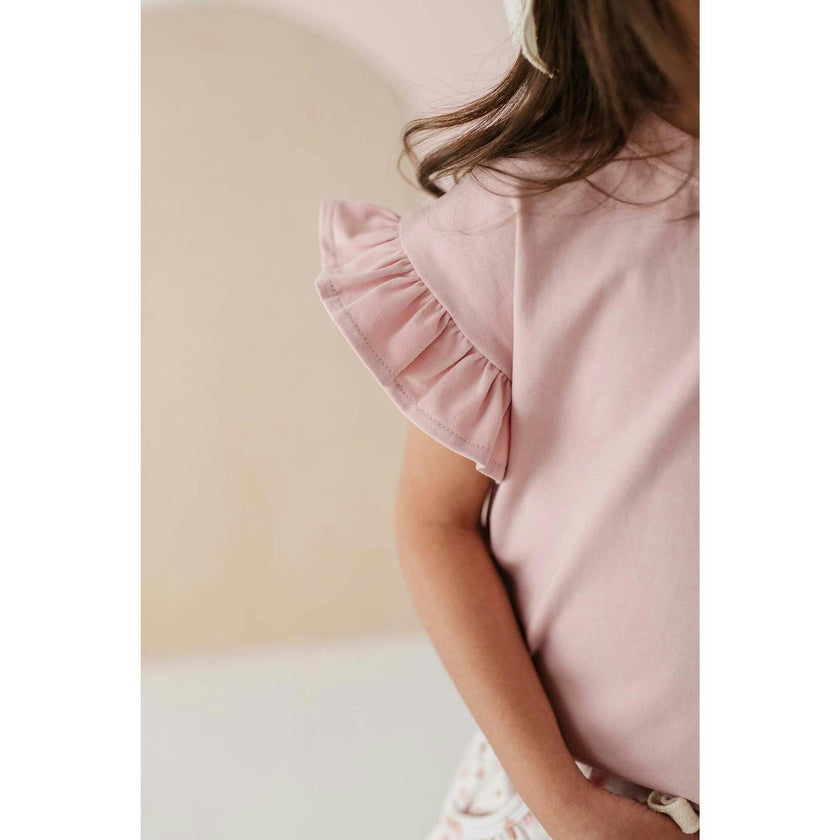 Girl's Ruffle Sleeve Top