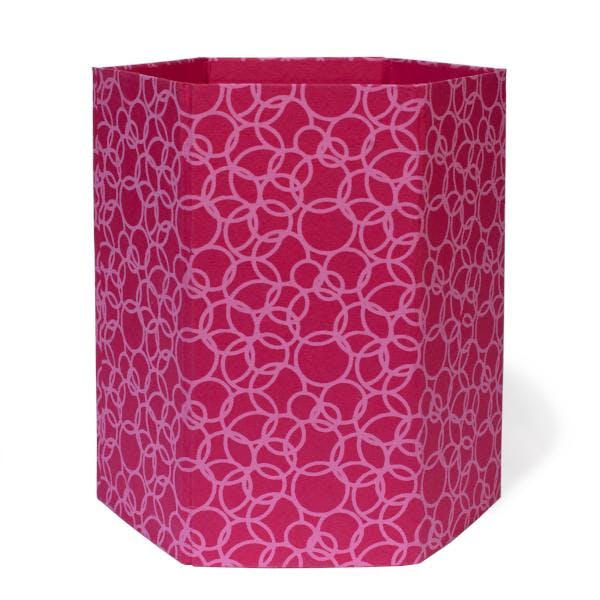 Recycled Cotton Storage/Waste Basket Interlocking Circles Pink