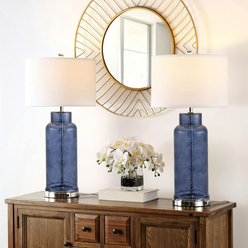 Bottle Glass Table Lamps With USB Port