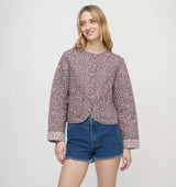 The Cropped Rowan Jacket - Chocolate Ditsy Thistle