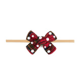 Christmas Tartan Pearl Bow Baby Headband