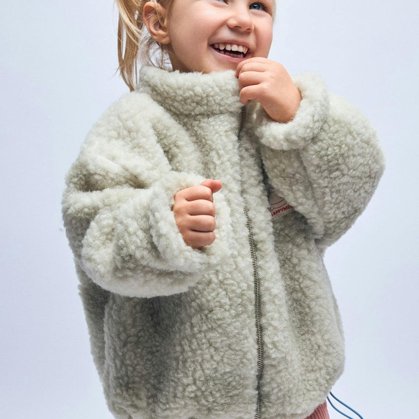 children's merino wool bomber jacket - polka dots