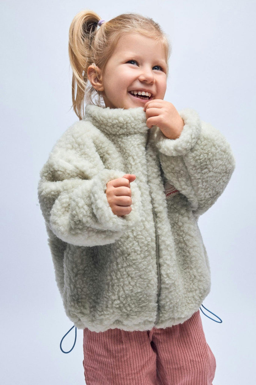 children's merino wool bomber jacket - polka dots