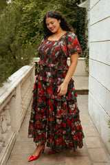 Winnie Dress in Midnight Roses