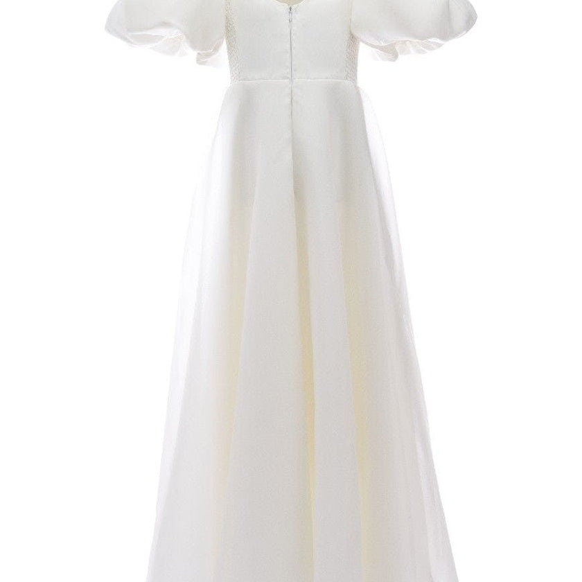Ivory Thea Puff-Sleeve Dress