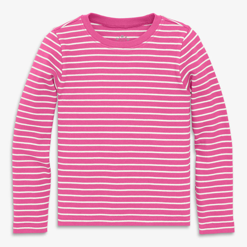 Kids long sleeve rib tee in stripe