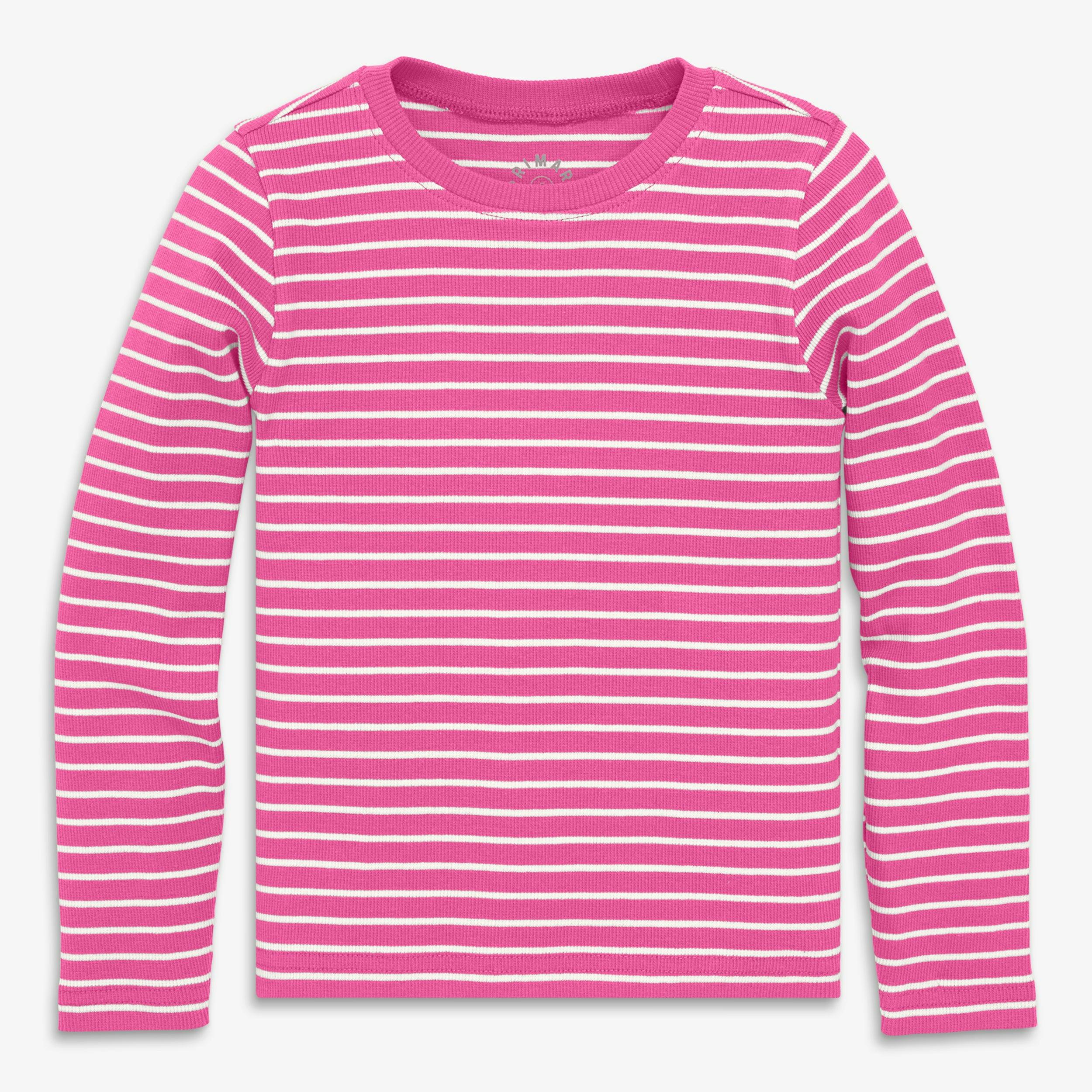 Kids long sleeve rib tee in stripe