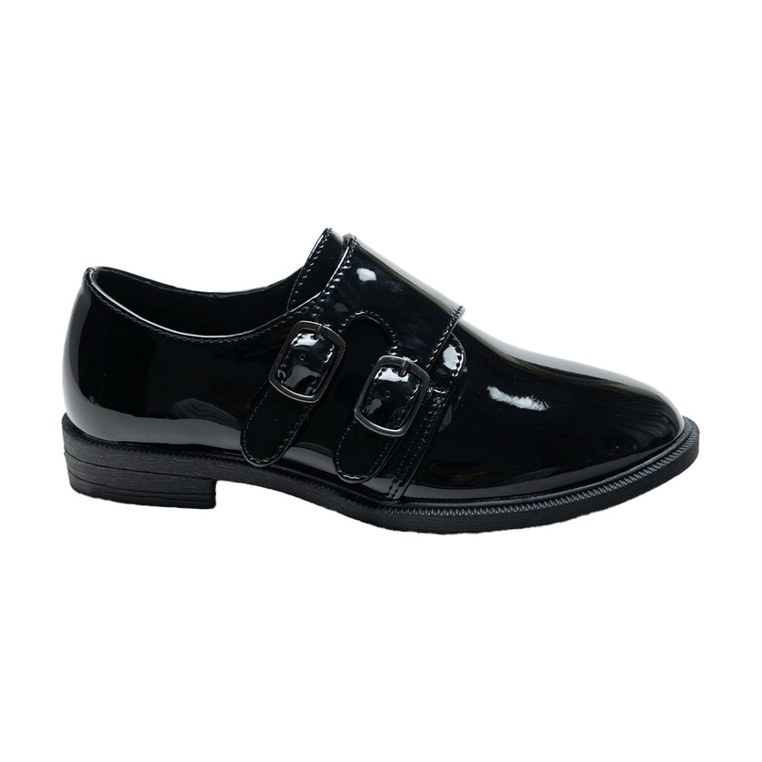 Black Patent Buckle Dress Shoes