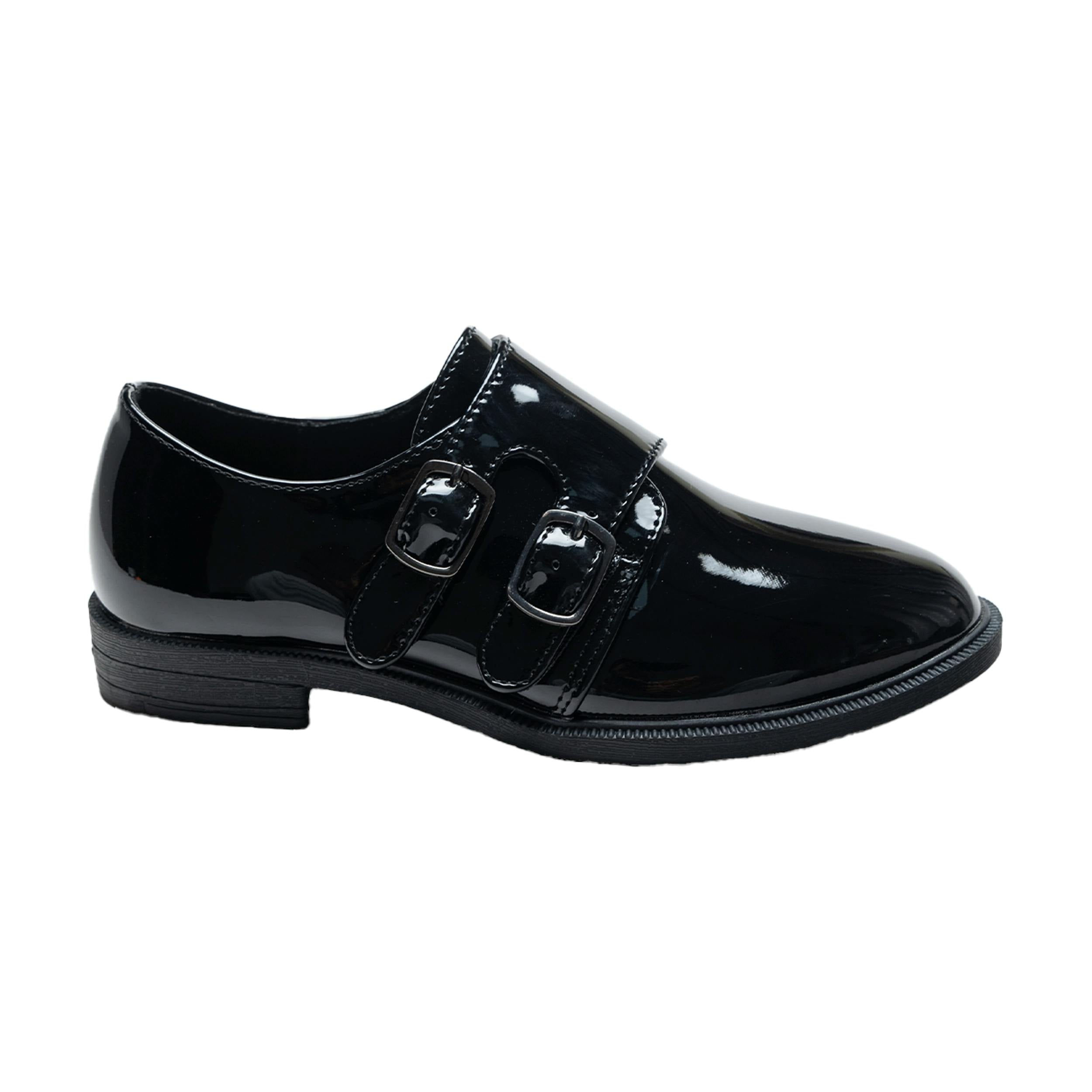 Black Patent Buckle Dress Shoes