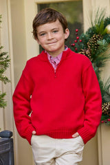 Quarter Zip Sweater - Red