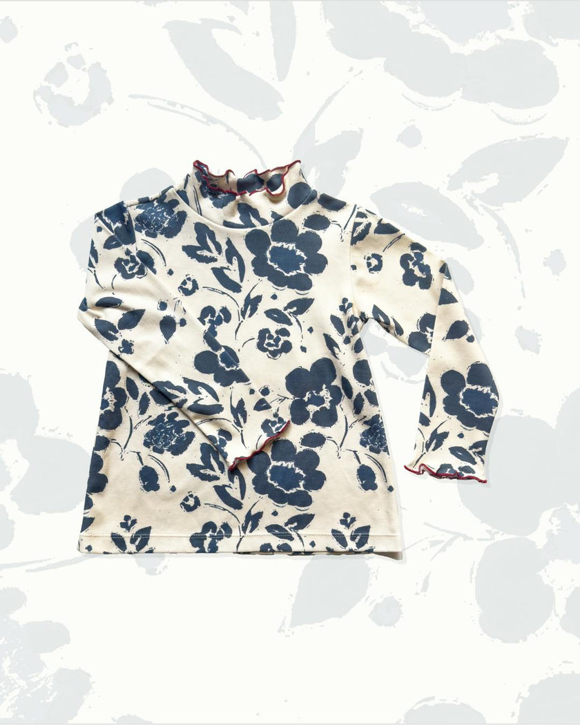 Evelyn Turtleneck in Dot Stripe and Shelby Navy