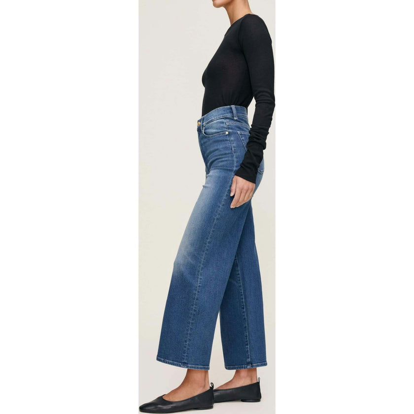 Hepburn Wide Leg High Rise Ankle Jeans Oceanside