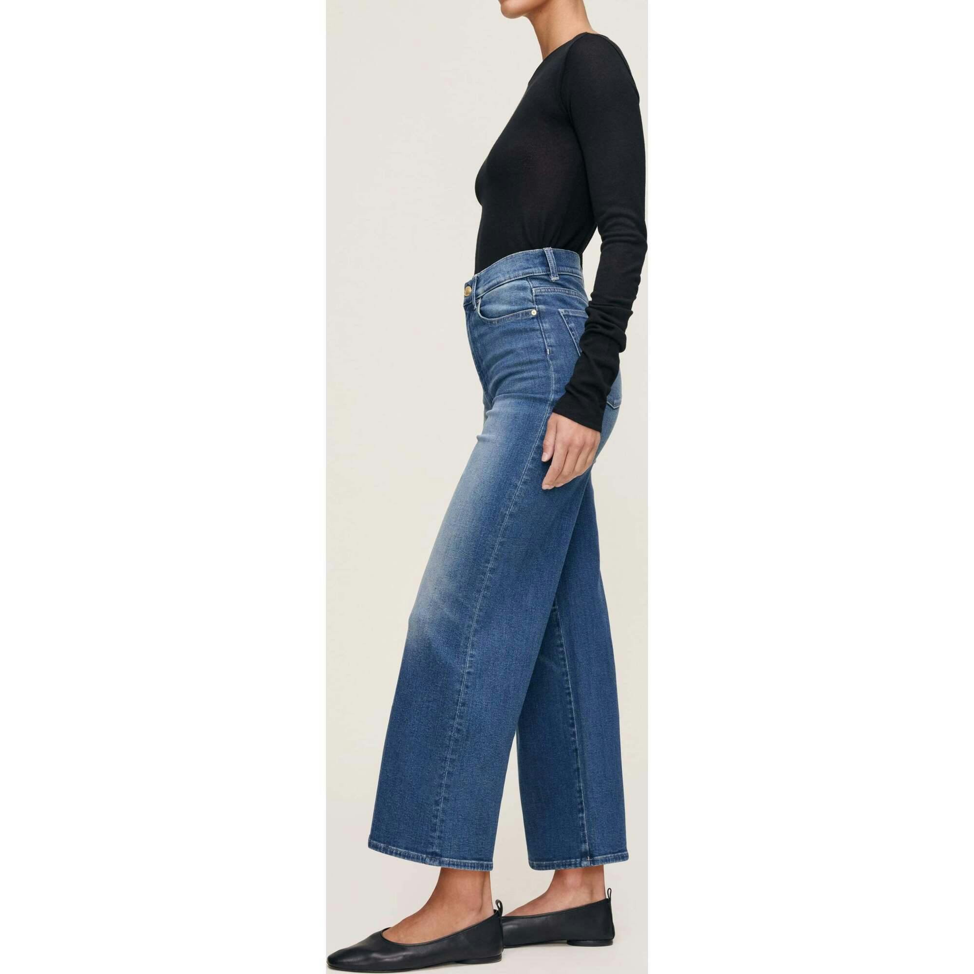 Hepburn Wide Leg High Rise Ankle Jeans Oceanside