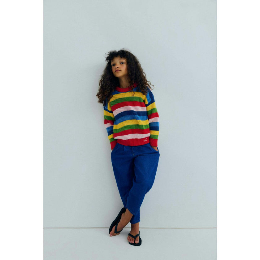 Canela Jumper Tulip Red Multicolor Stripes