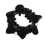 Pearl Cluster Bow Scrunchie Set