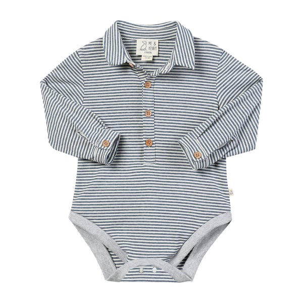 RIPLEY China/Cream Ribbed Stripe Onesie