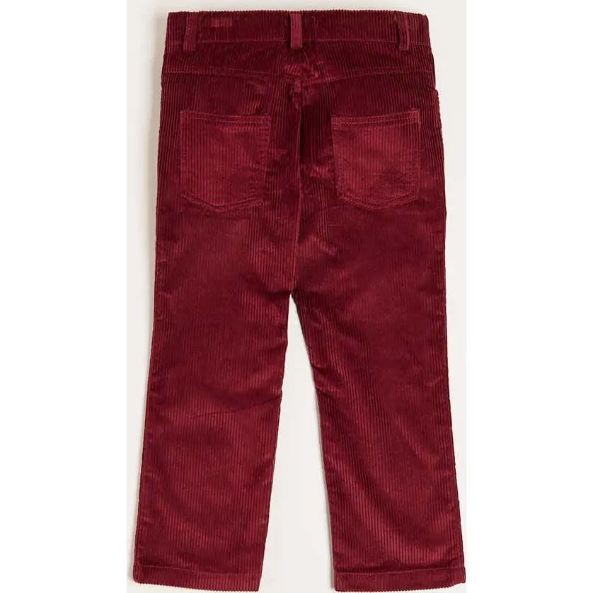 Corduroy Five Pocket Trousers in Burgundy (4-10yrs)