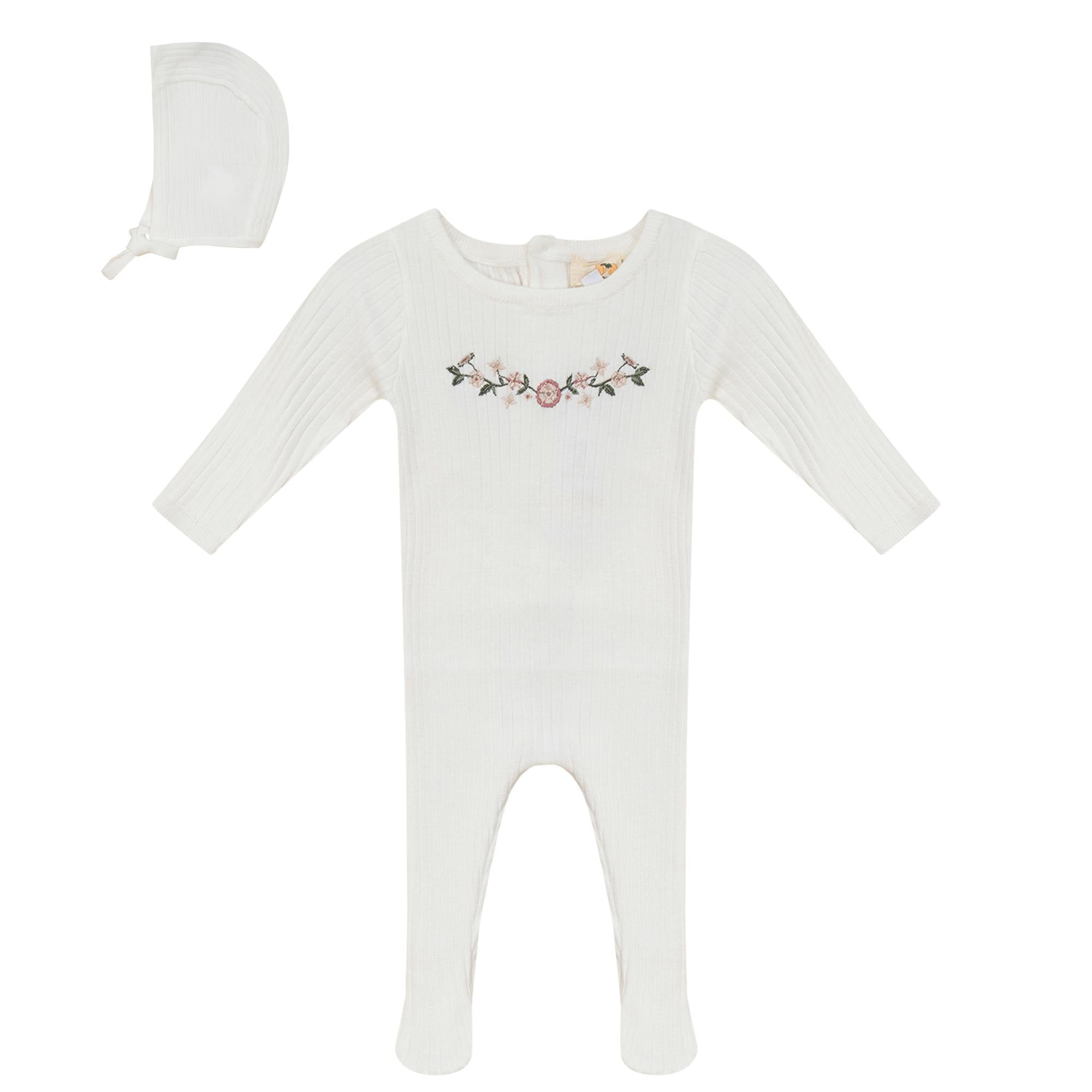 Rib Knit Stretchie and Bonnet