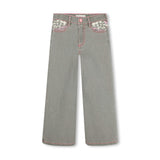 Forest Green Wide‑Leg Twill Pants