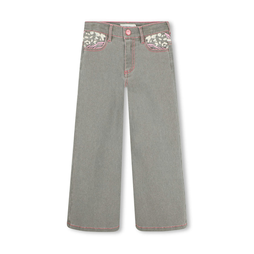 Forest Green Wide‑Leg Twill Pants