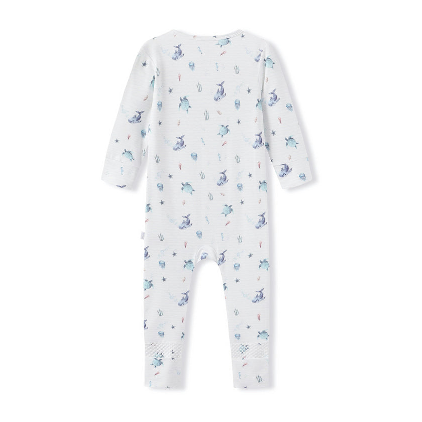 Bamboo Magnetic Footie Pajama - Le Bleu