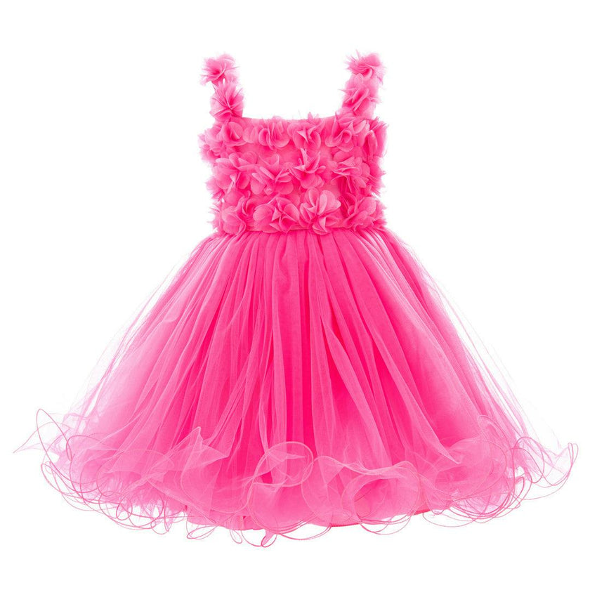 Neon Pink Rose Campanula Dress