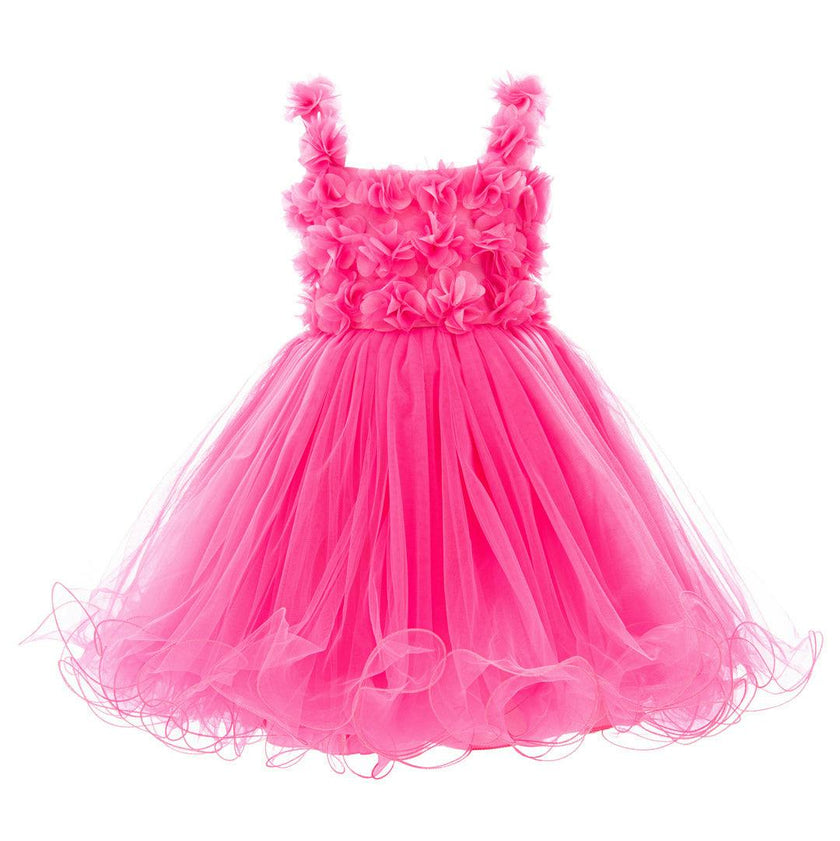Neon Pink Rose Campanula Dress