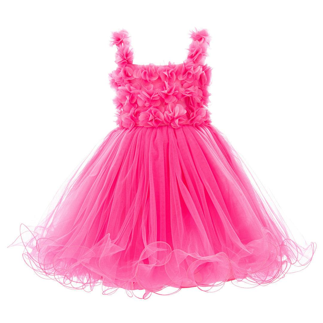 Neon Pink Rose Campanula Dress
