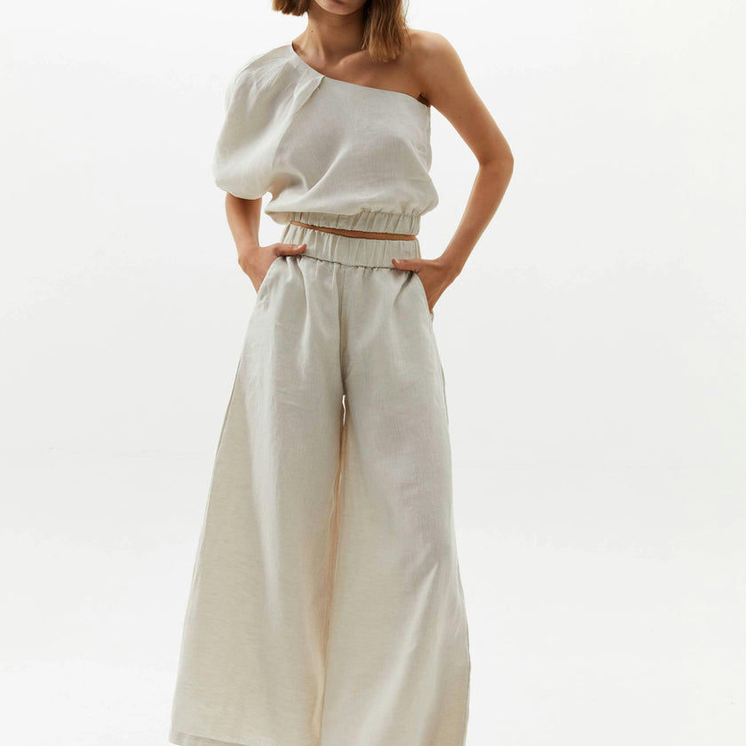 Cape Linen Pants - Natural