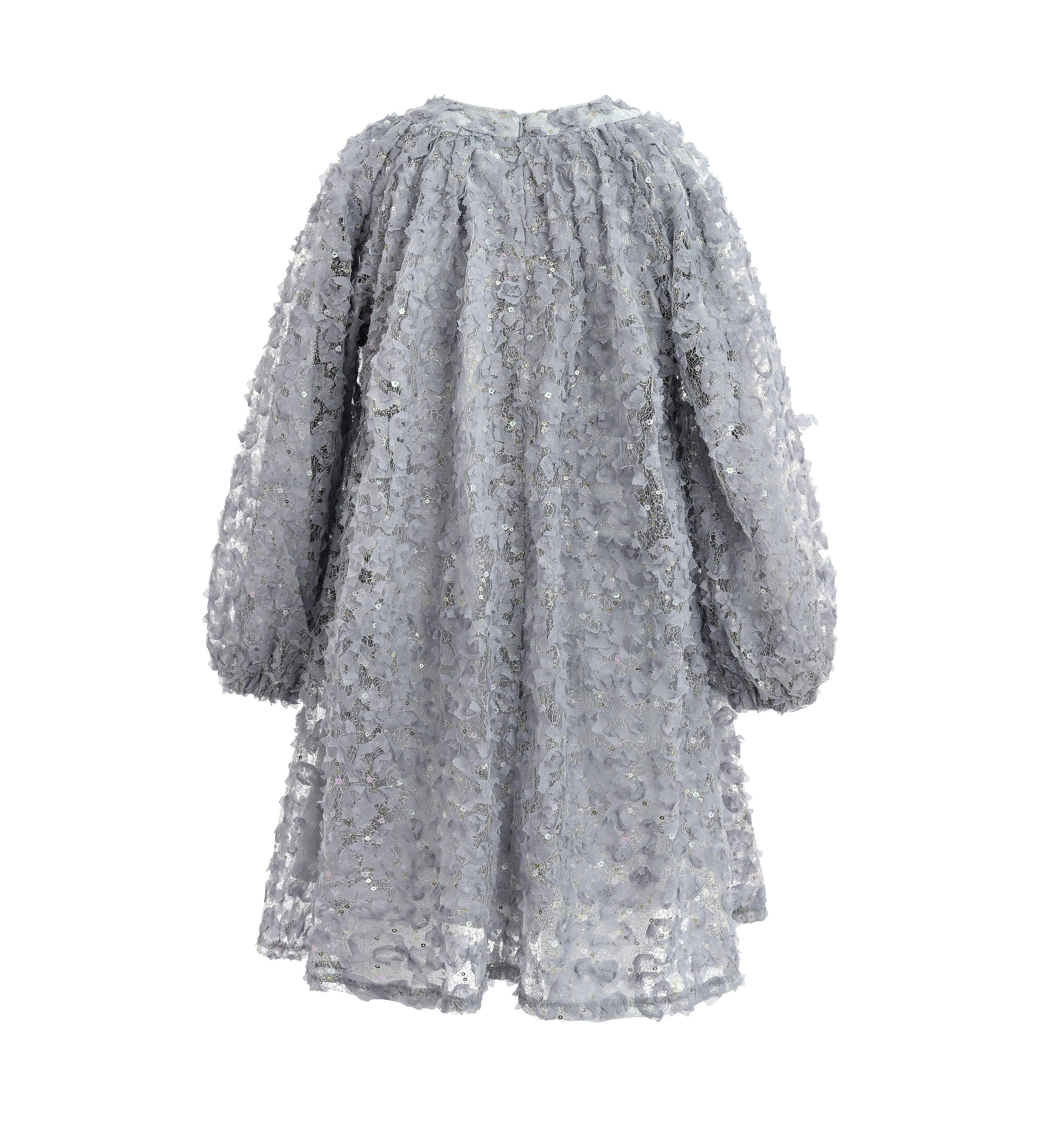 Light Blue Sheer Floral Dress