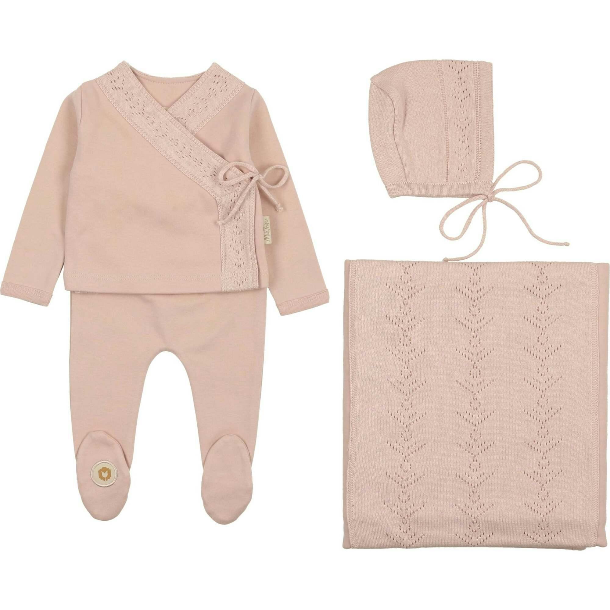 Pointelle Twist Ensemble Layette Set