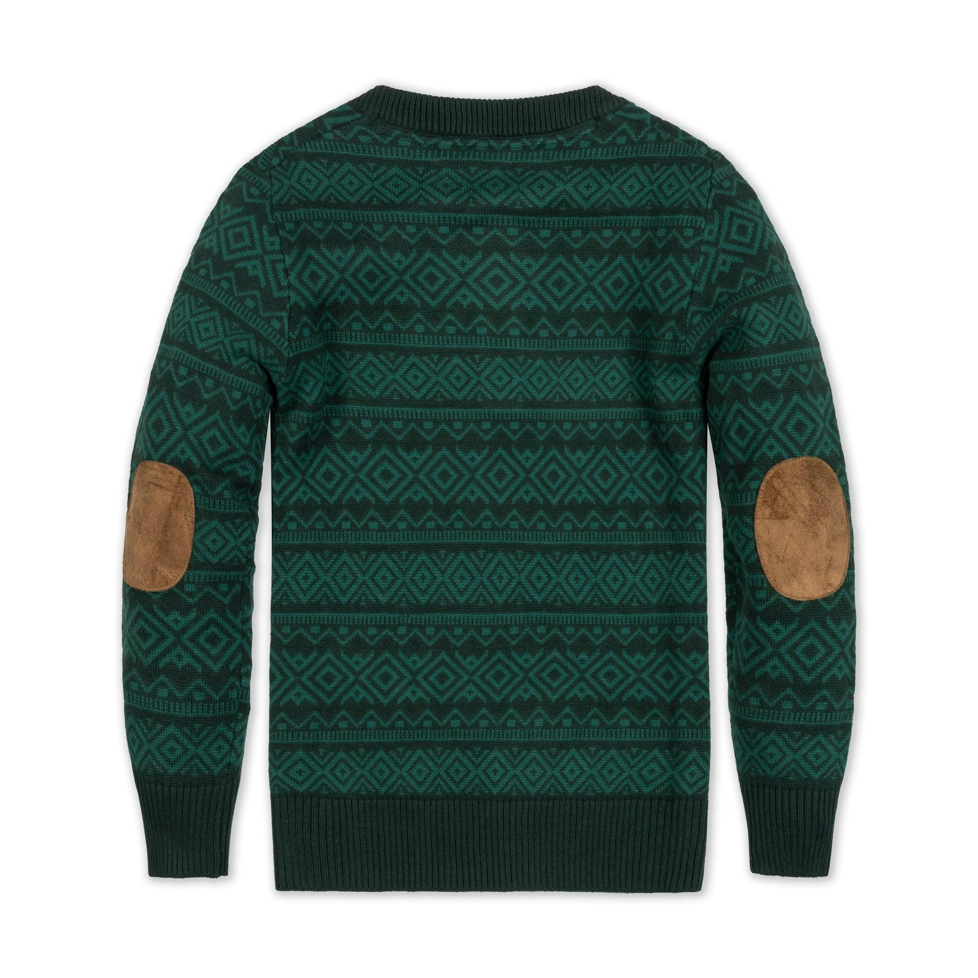Organic Sweater Henley with Elbow Patches