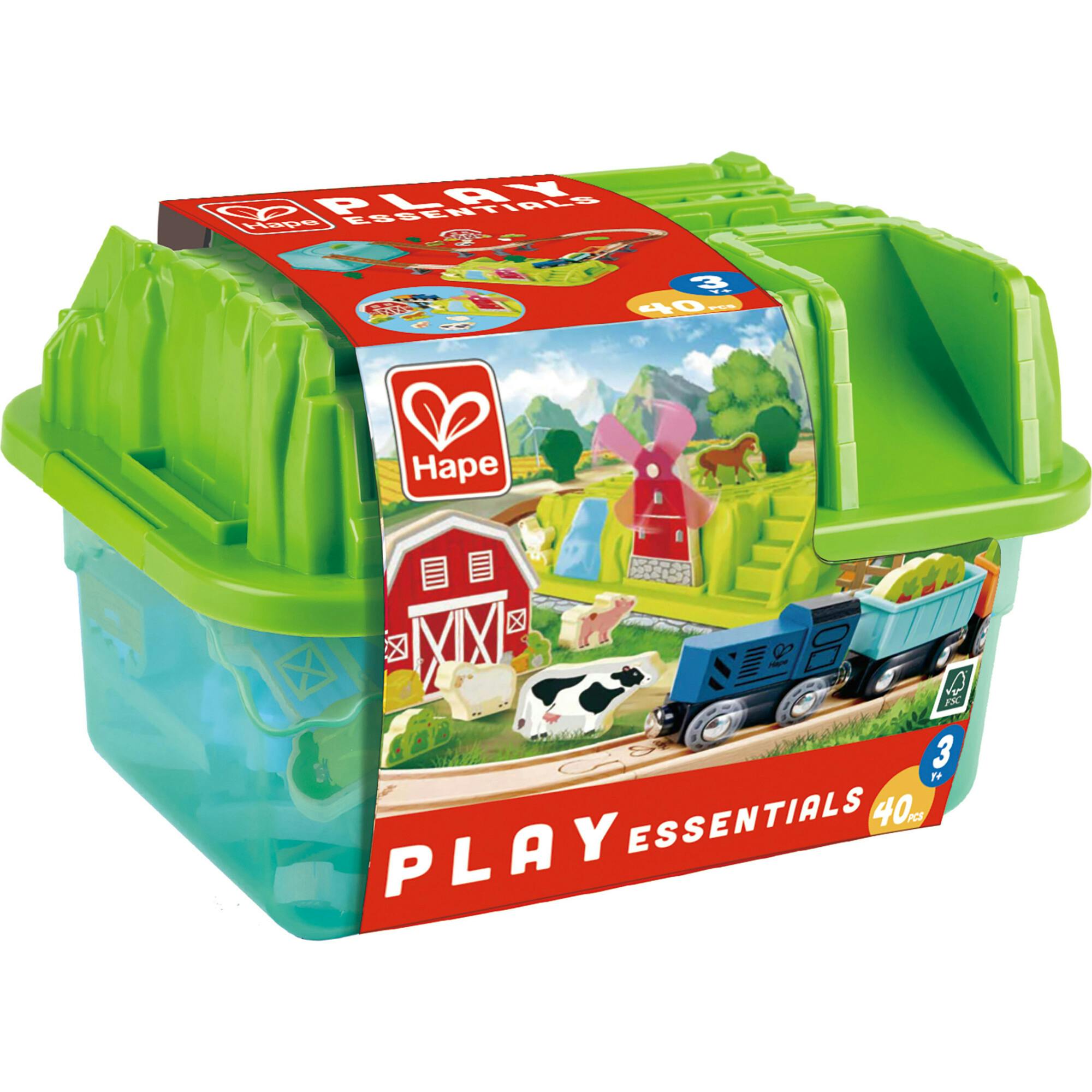 Farmyard Train Bucket Set - Wooden Train Animal Set