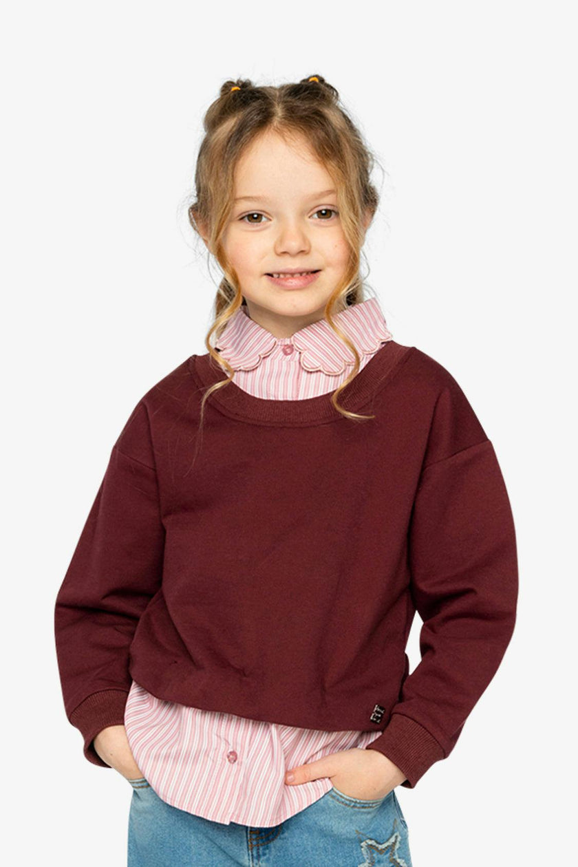 Fake Two Layer Sweater Reddish-Brown