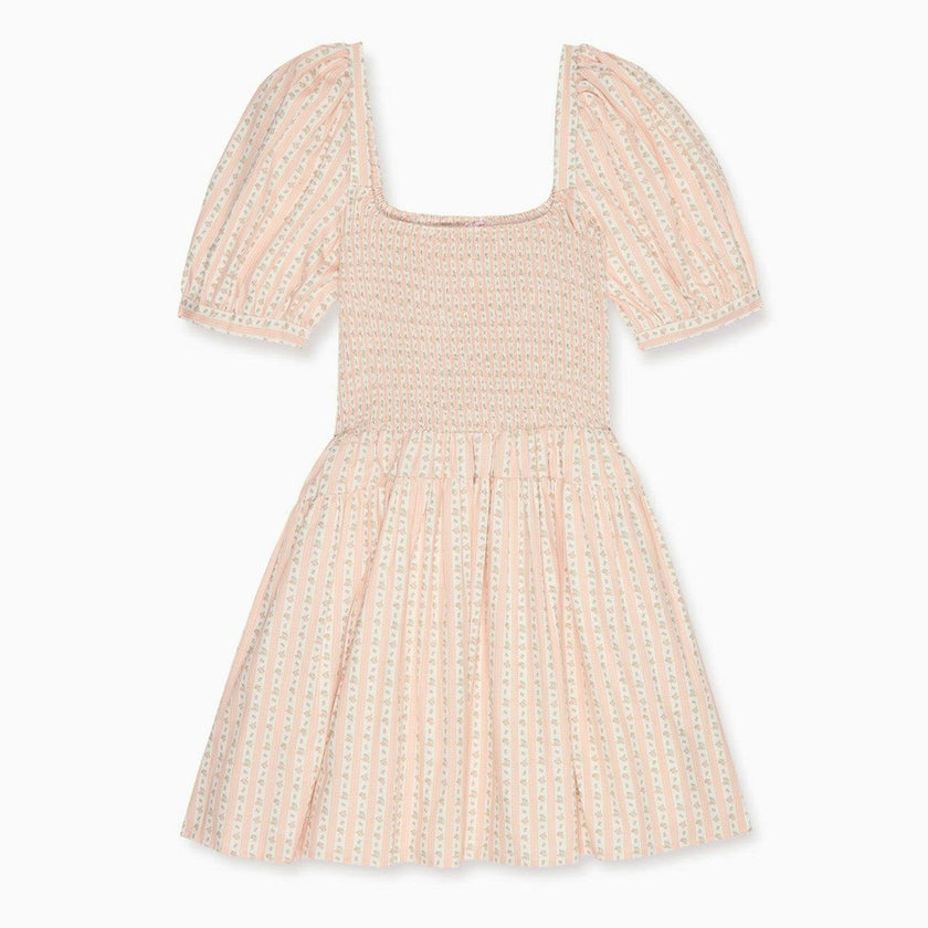 Pink Floral Stripe Sevilla Women Knee Length Dress