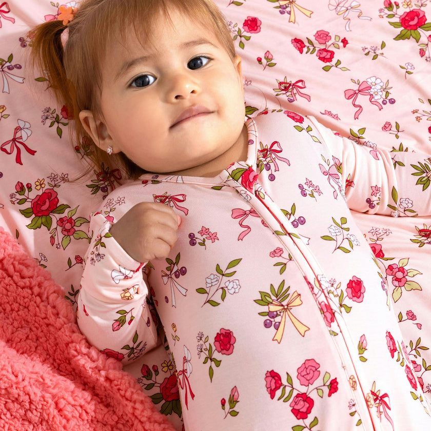 Bows & Blooms Bamboo Convertible Footie
