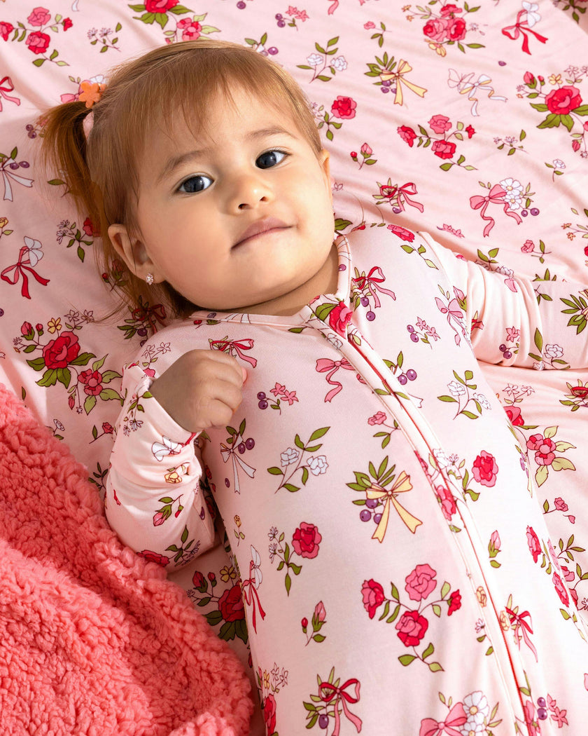 Bows & Blooms Bamboo Convertible Footie
