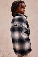 Elongated Oversized Plaid Shirt Jacket