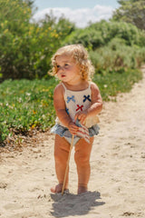 Ruffle Bloomer Set in Denim