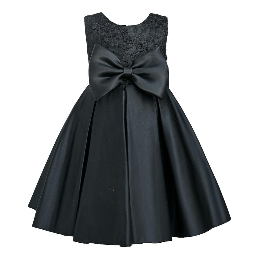 Black Hampton Double Bow Dress