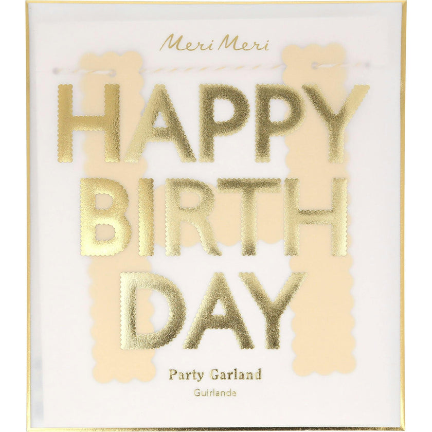 Gold Scallop Happy Birthday Garland