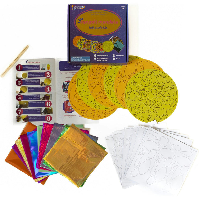 Kulture Khazana: Foil Craft Kit: Rangoli Mandala – DIY Shiny Designs
