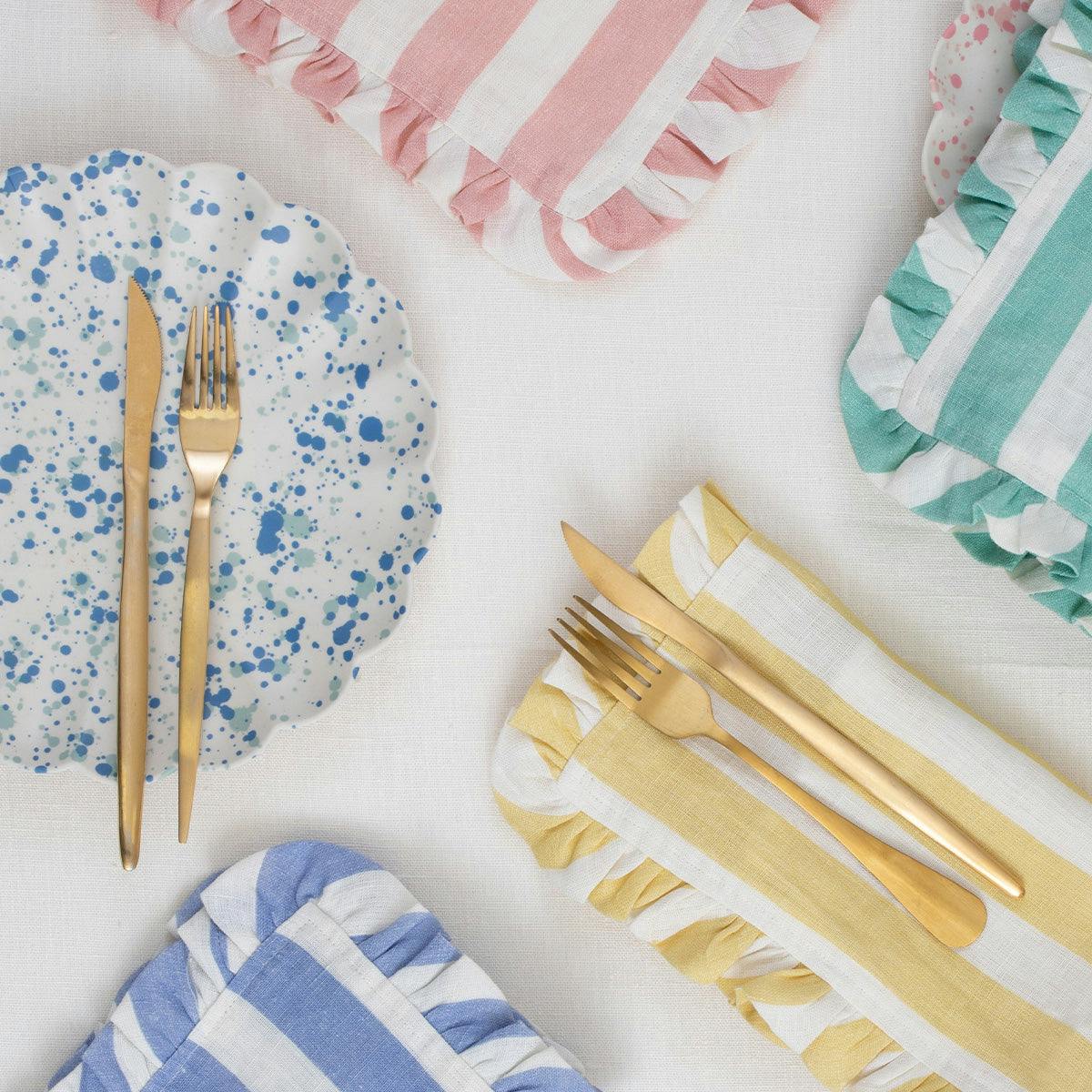 Stripe Ruffle Fabric Napkins