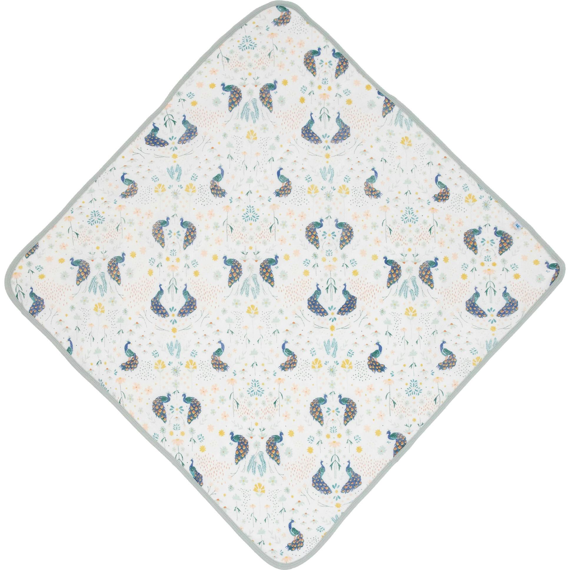 Infant Hooded Towel - Peacock