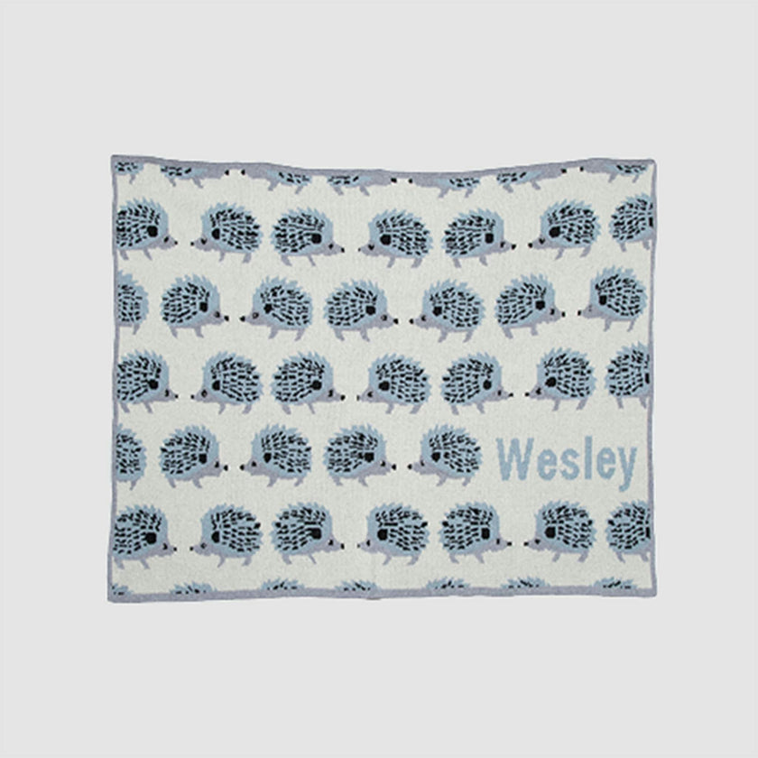 Monogrammed Baby Hedgehog Blanket