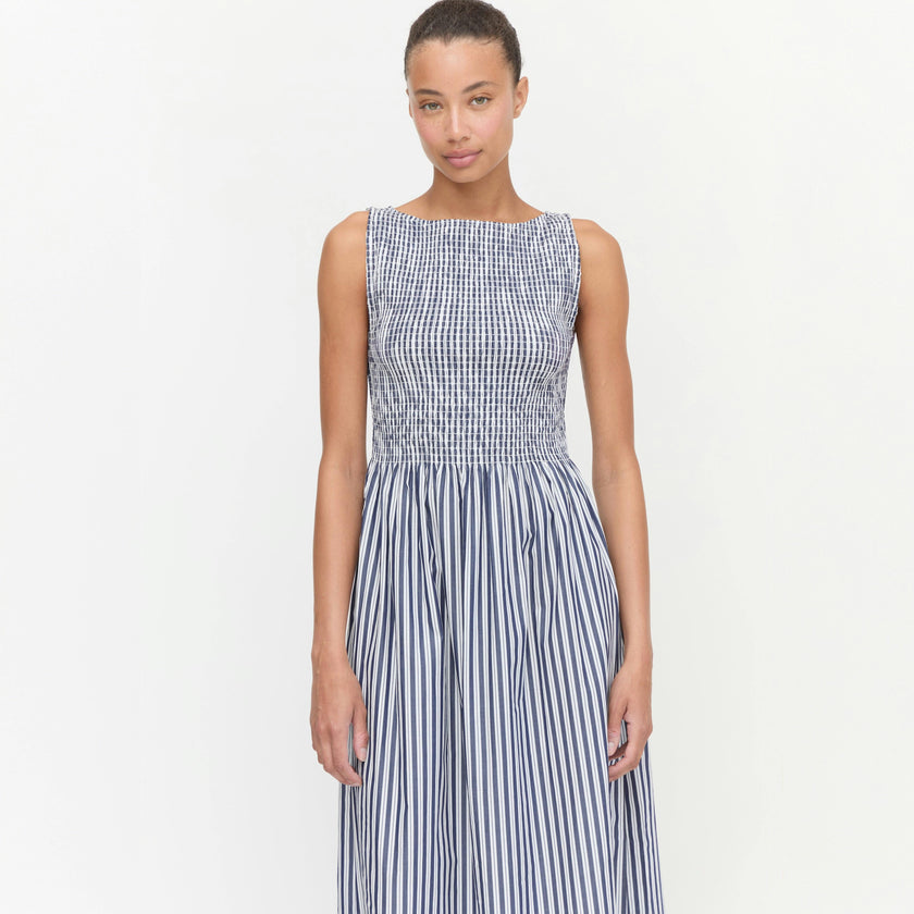 The Cosima Nap Dress - Navy Stripe