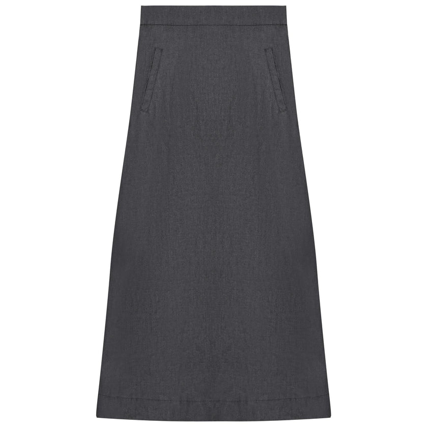 Long Denim Skirt With Pockets