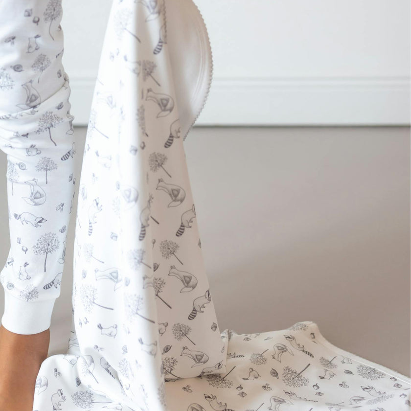 Gray Raccoon Pima Cotton Baby Blanket