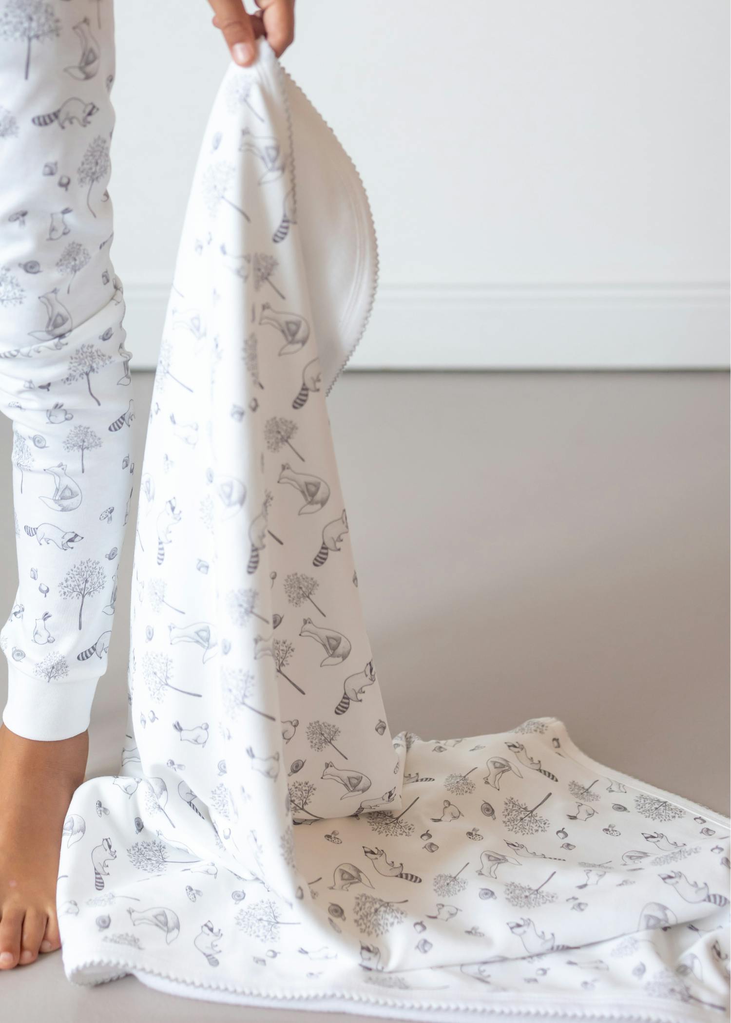 Gray Raccoon Pima Cotton Baby Blanket