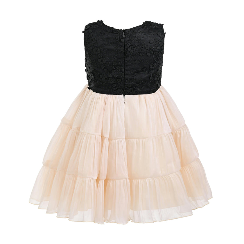 Black Veyona Lace Tulle Dress